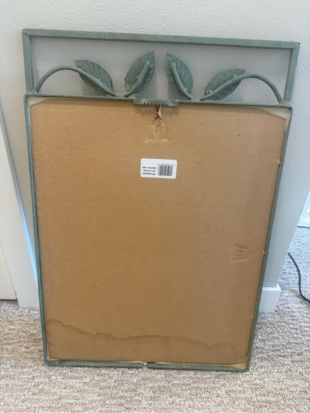 GTC International Verdigris Leaf Wall Mirror Botanical Green Metal Cottage Decor - Picture 5 of 7